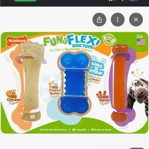 Fun & Flex! Dog Toy Trio - Blue, Orange, Cream